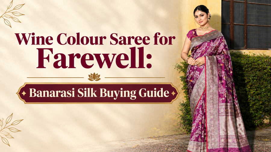 Wine Colour Saree for Farewell: Banarasi Silk Buying Guide