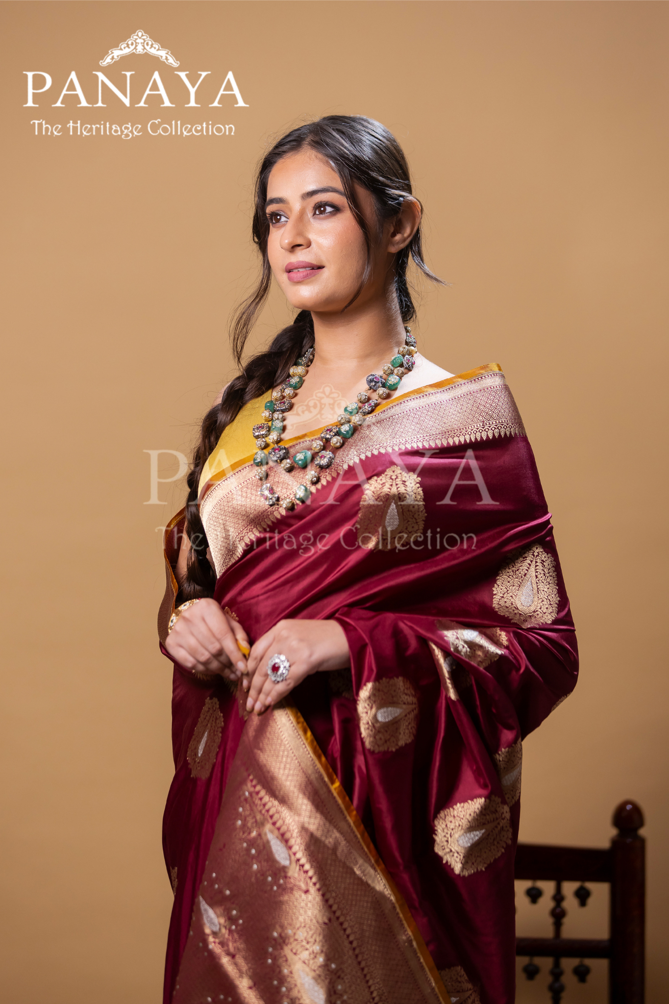 Katan Silk With Royal Buta With Gold And Silver Zari Work