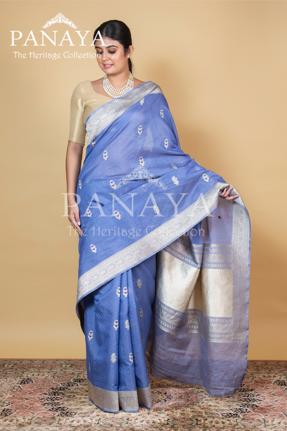 Kora Silk Buti Design With Meenakari Work