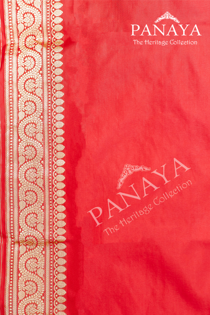 Banrasi Handloom With Shikargah Pattern Zaal Work With Gold And Silver Zari Work