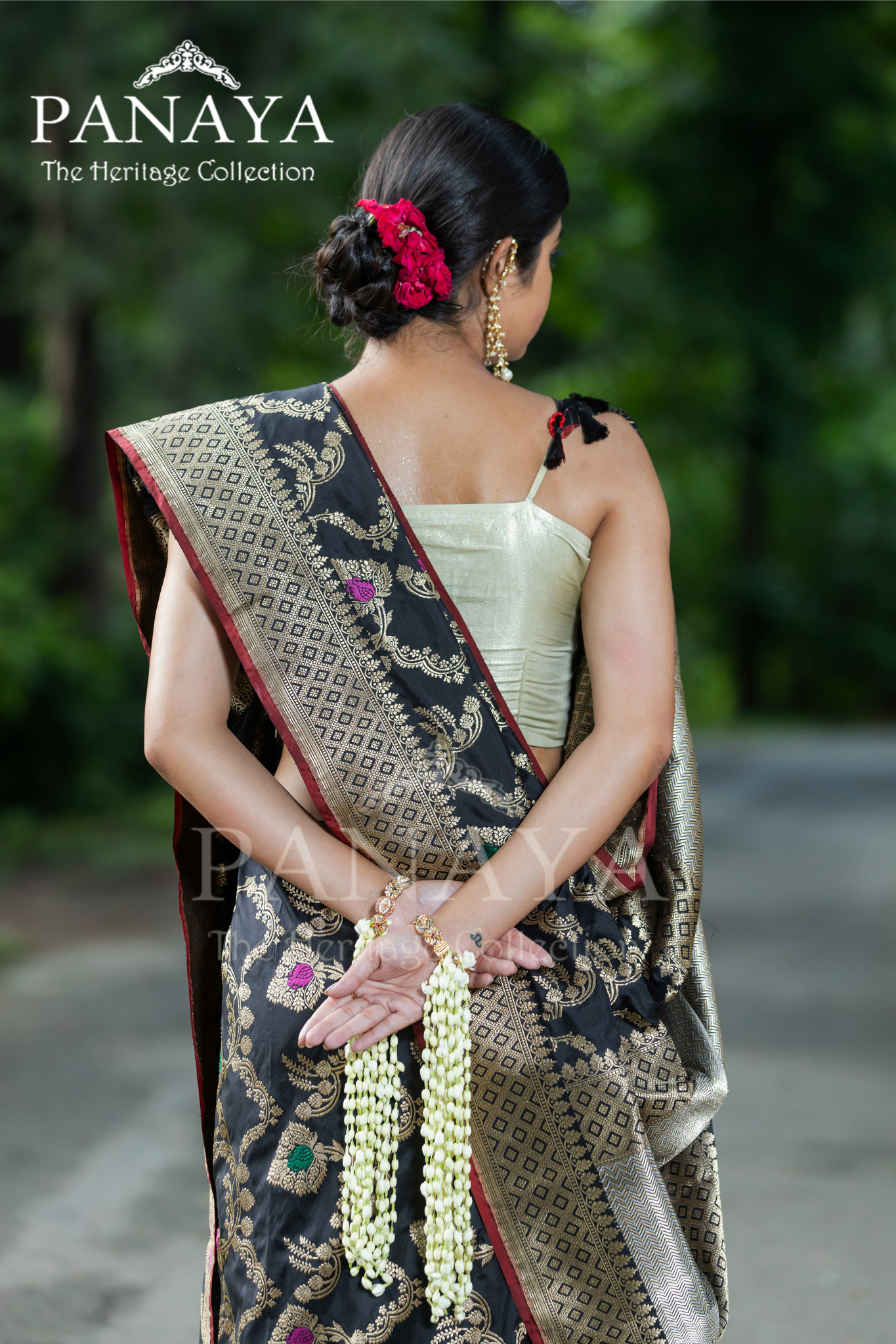 Handloom Katan Silk With Zaal Design Meenakari Work Banarsi Anchal And Border