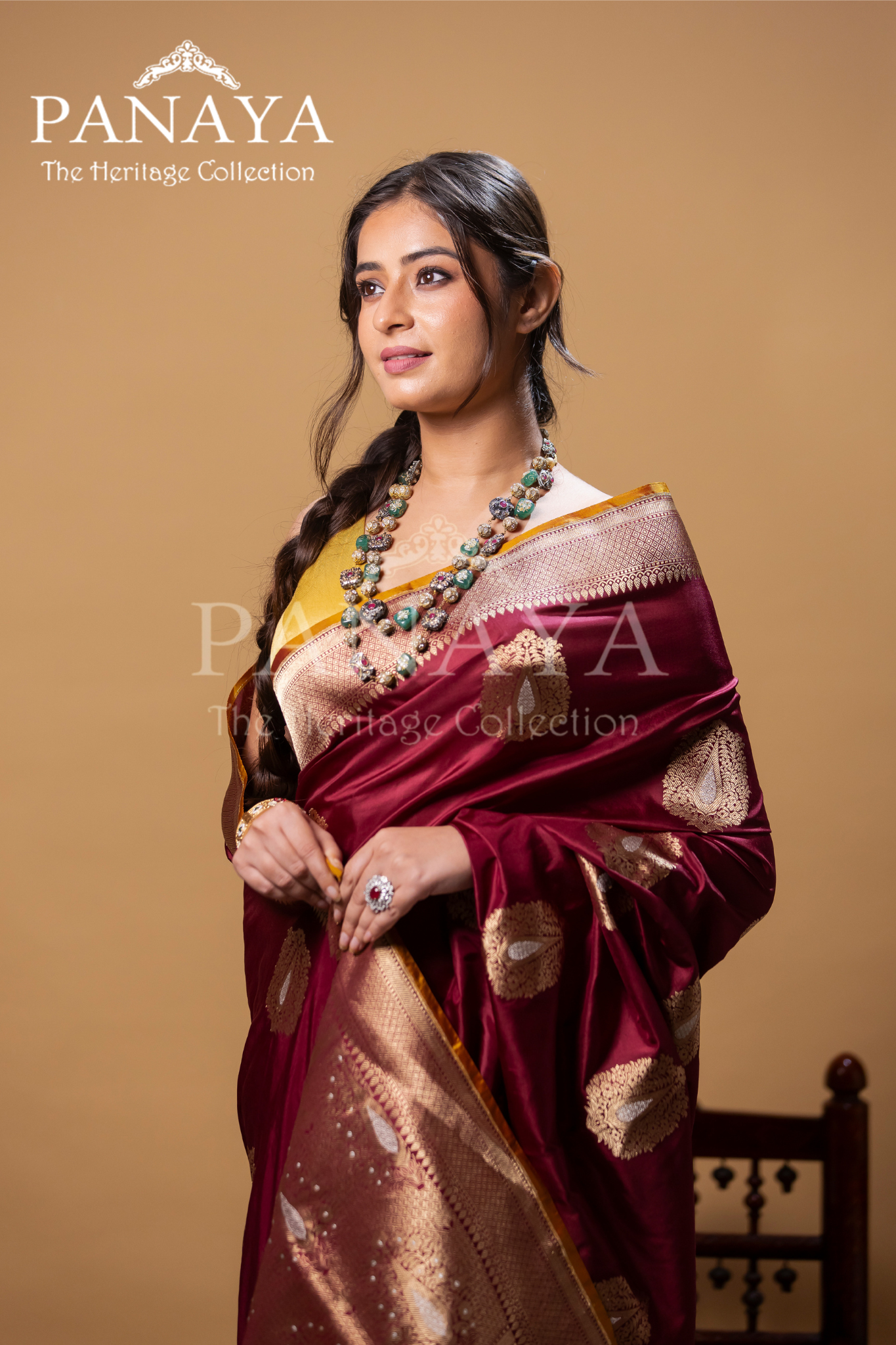 Katan Silk With Royal Buta With Gold And Silver Zari Work
