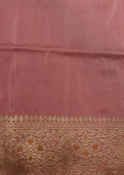 Pink Handwoven Kadwa Katan Pure Silk Saree - Panaya 