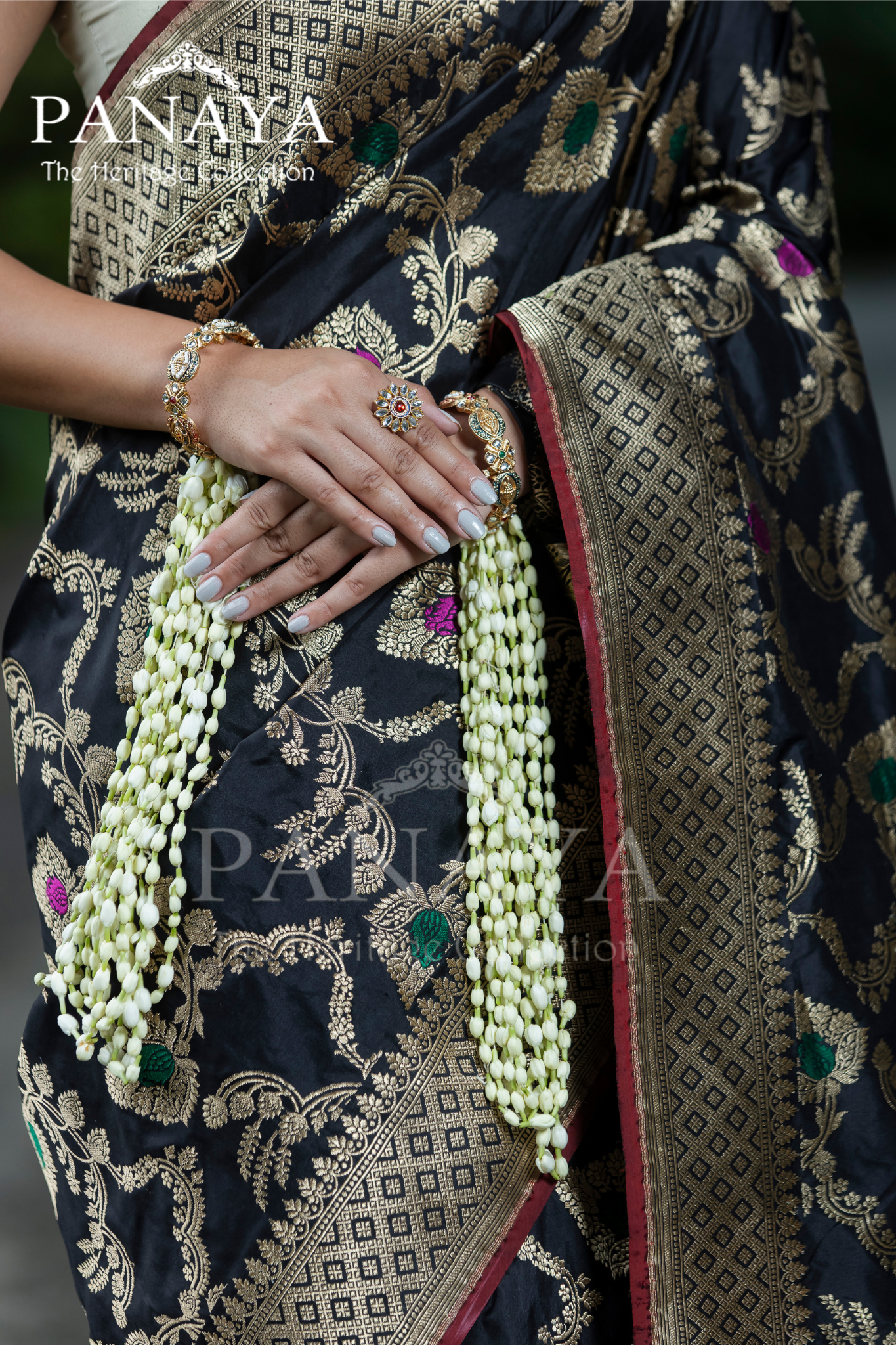 Handloom Katan Silk With Zaal Design Meenakari Work Banarsi Anchal And Border