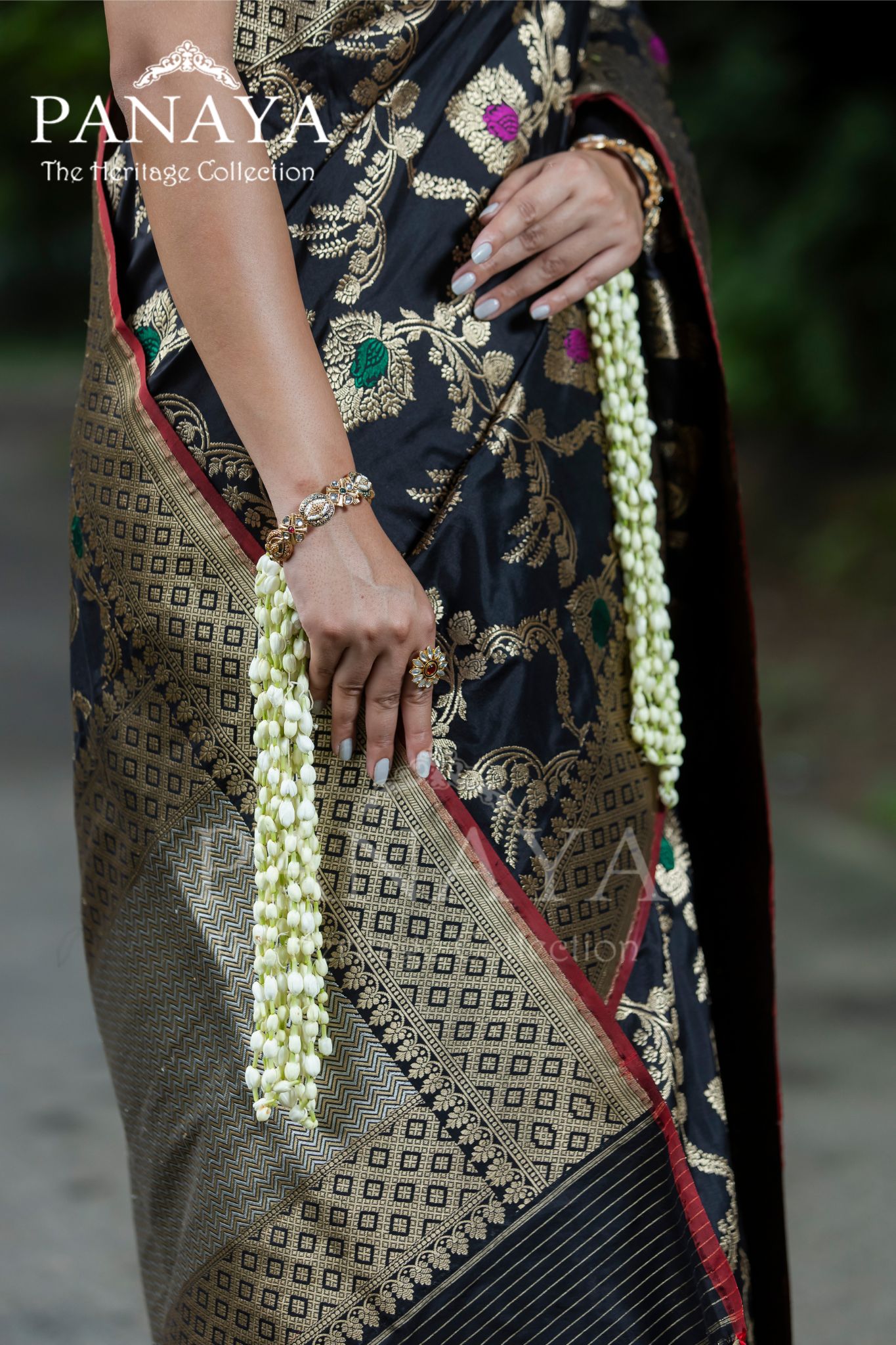 Handloom Katan Silk With Zaal Design Meenakari Work Banarsi Anchal And Border
