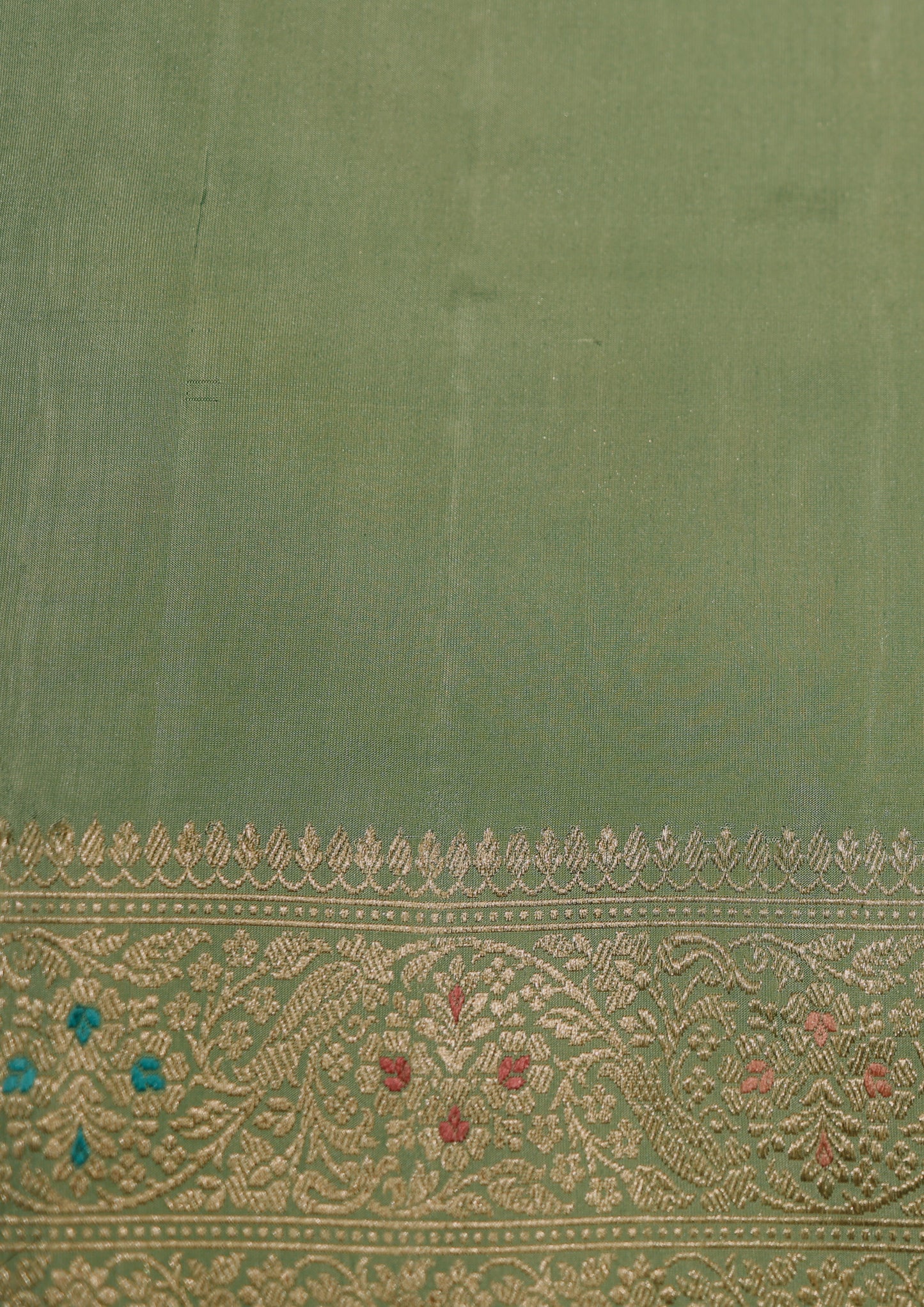 Light Green Katan Pure Silk Handwoven Saree - Panaya 