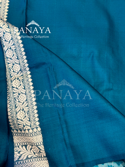 Saree Katan Silk Banarasi Aanchal Border with Resham silk Booti