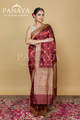 Handloom Katan Silk With Zaal Lace Buti Pattern Small And Large