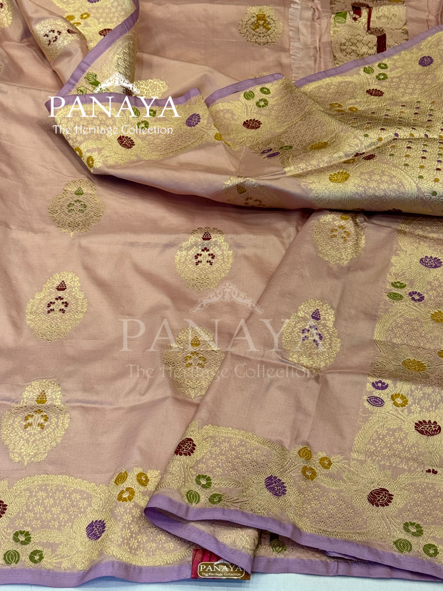 Saree Katan Silk with banarasi aanchal & Border with meenedar Boota Design