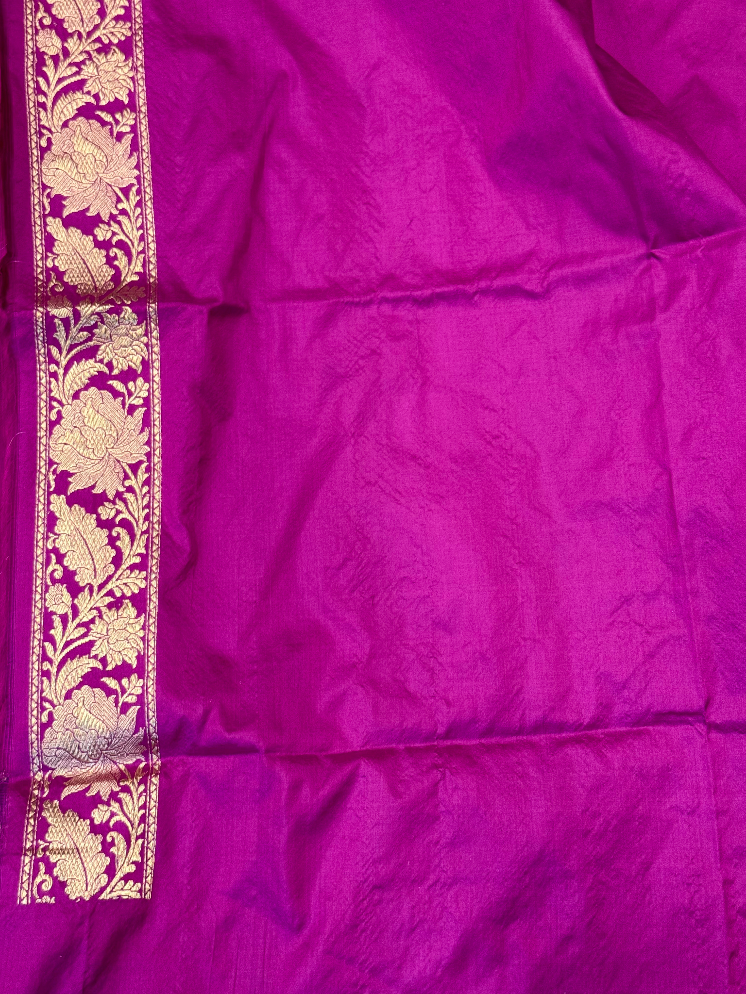 Saree Katan Silk with banarasi aanchal & Border with meenedar Booti Design