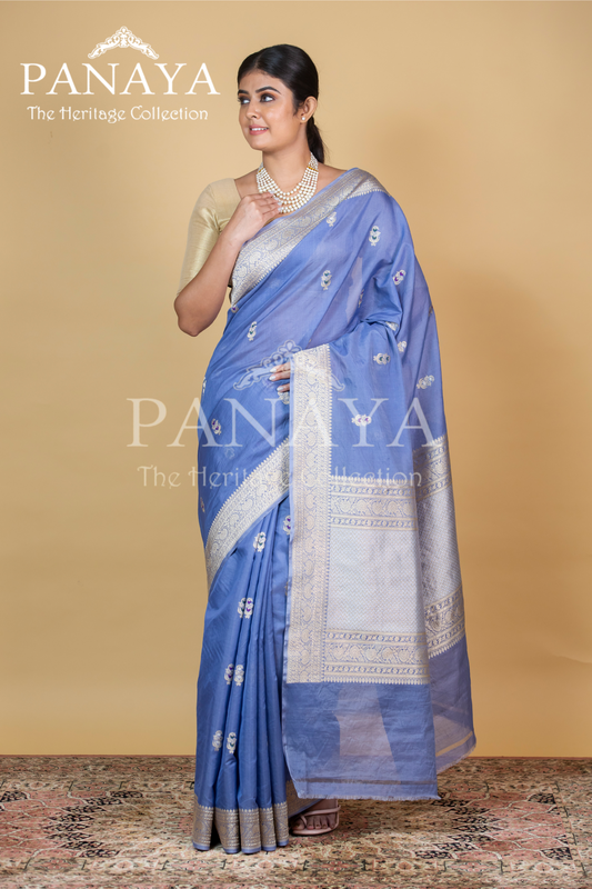 Kora Silk Buti Design With Meenakari Work