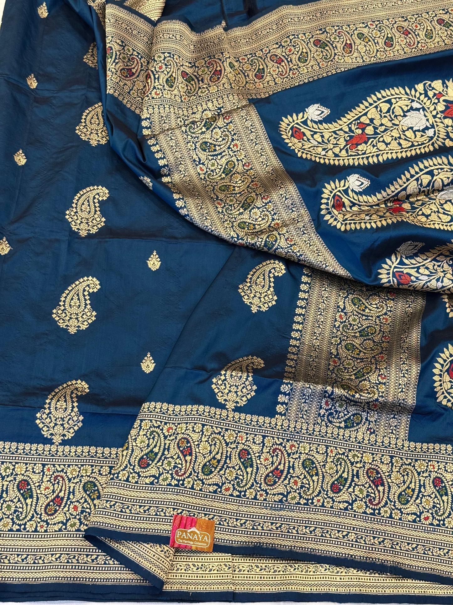 Saree Katan Silk with Meenedarr Banarasi Aanchal & Border with Gold Zari Carry Boota