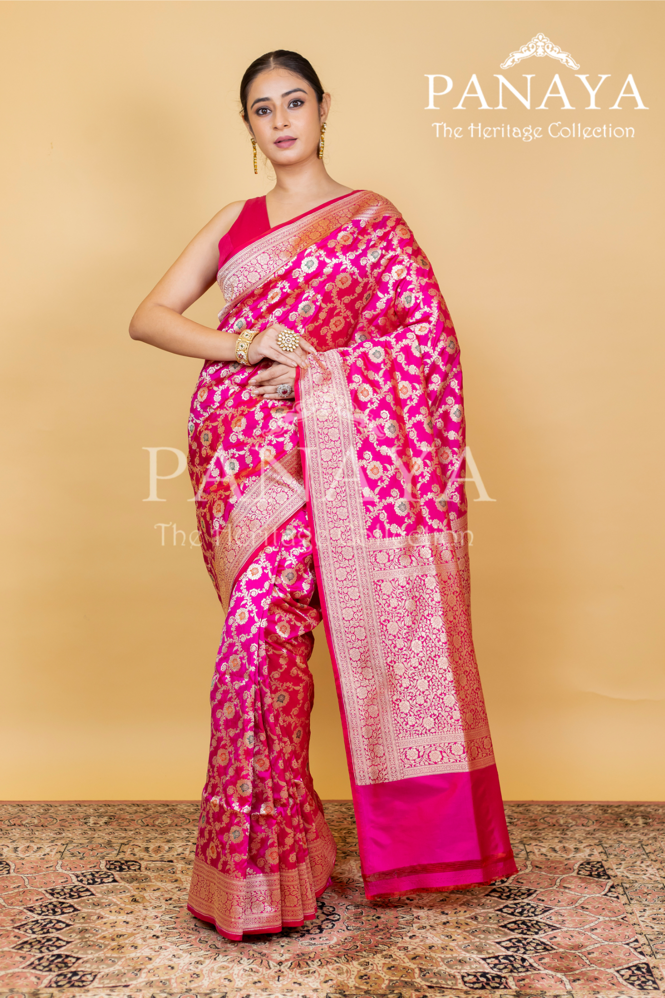 Zaal Work With Meenakari Pattern