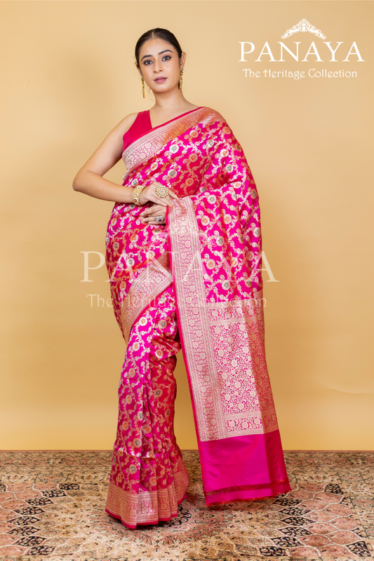 Zaal Work With Meenakari Pattern