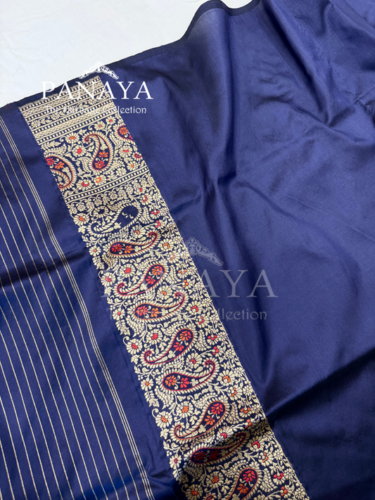 Saree Katan Silk with Meenedarr Banarasi Aanchal & Border with Gold Zari Carry Boota