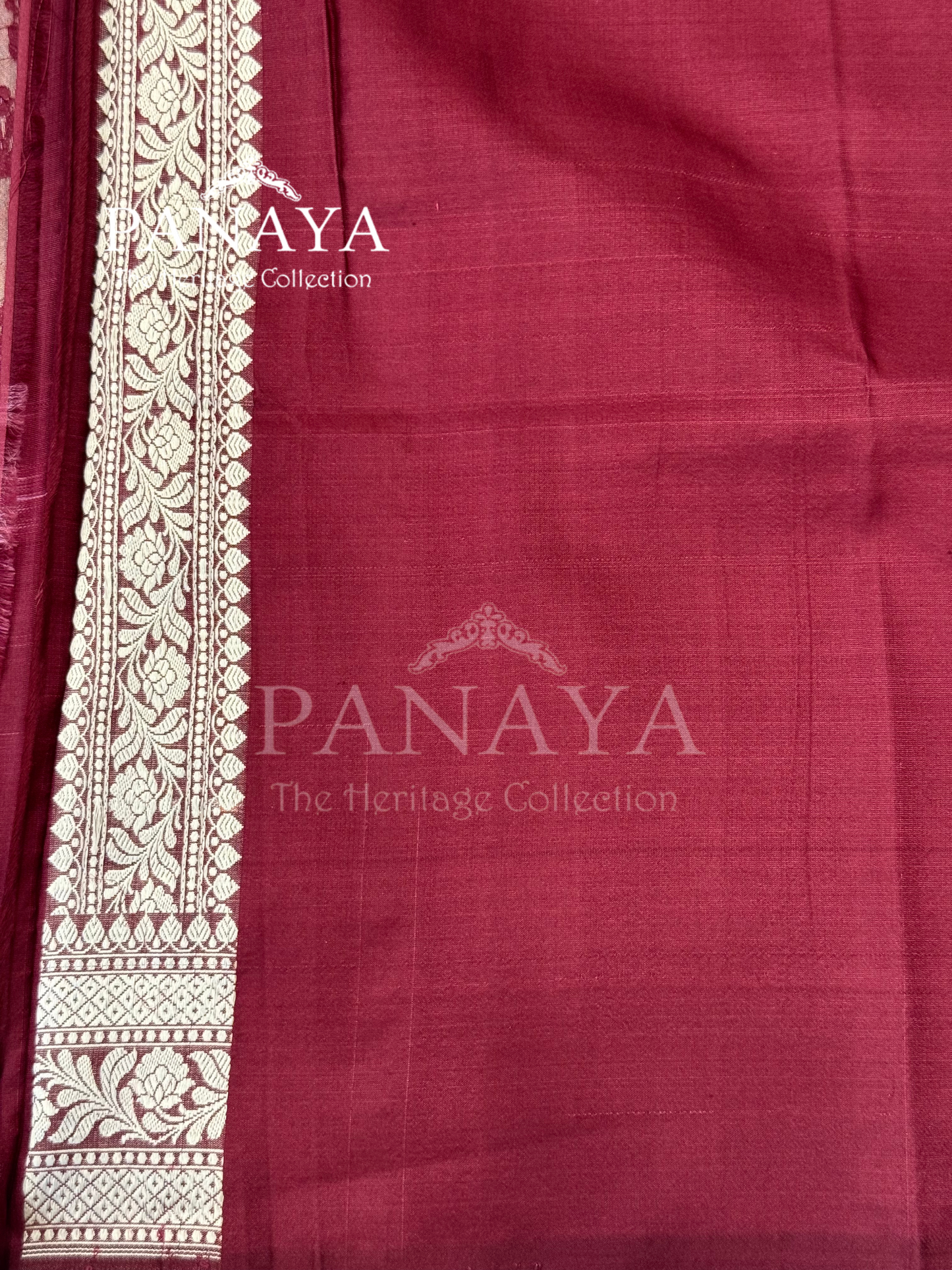 Saree Katan Silk Banarasi Aanchal Border with Resham silk Booti