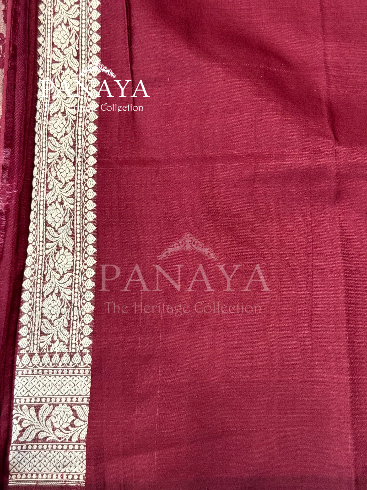 Saree Katan Silk Banarasi Aanchal Border with Resham silk Booti