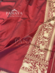 Saree Katan Silk Shikargah Design with Banarasi aanchal & Border with gold & Silver Zari Work