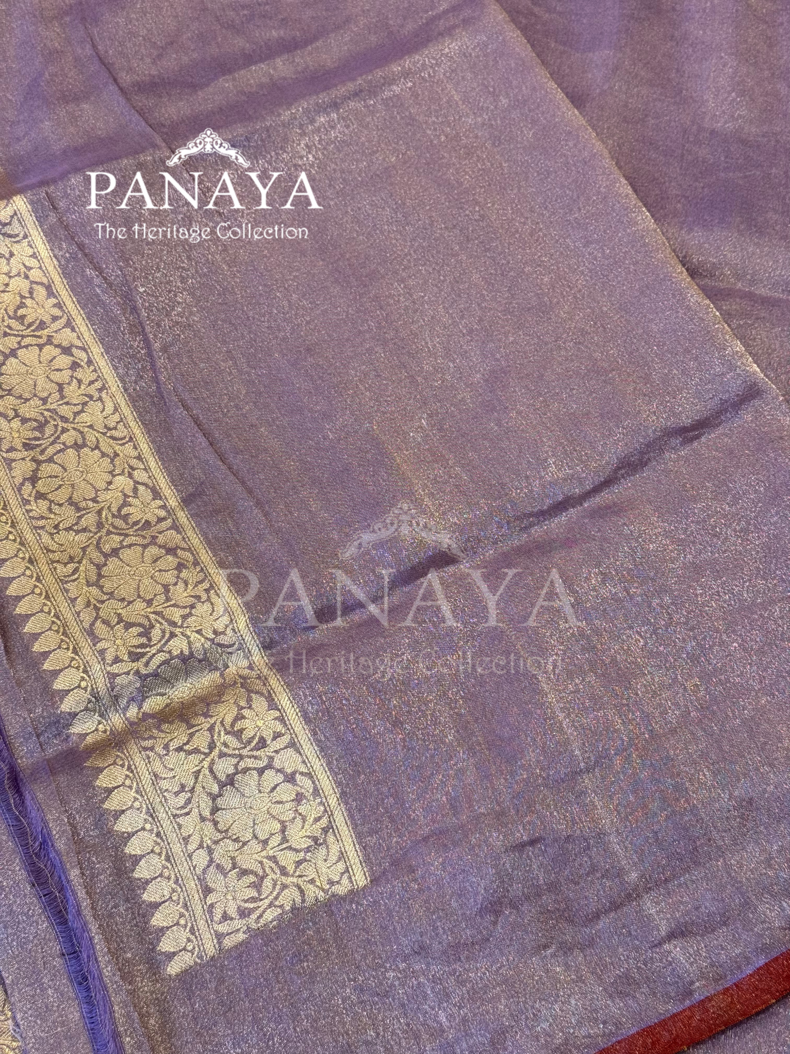 Saree Katan Tisshue Silk Saree with Banarsi Aanchal Border with multi color booti design