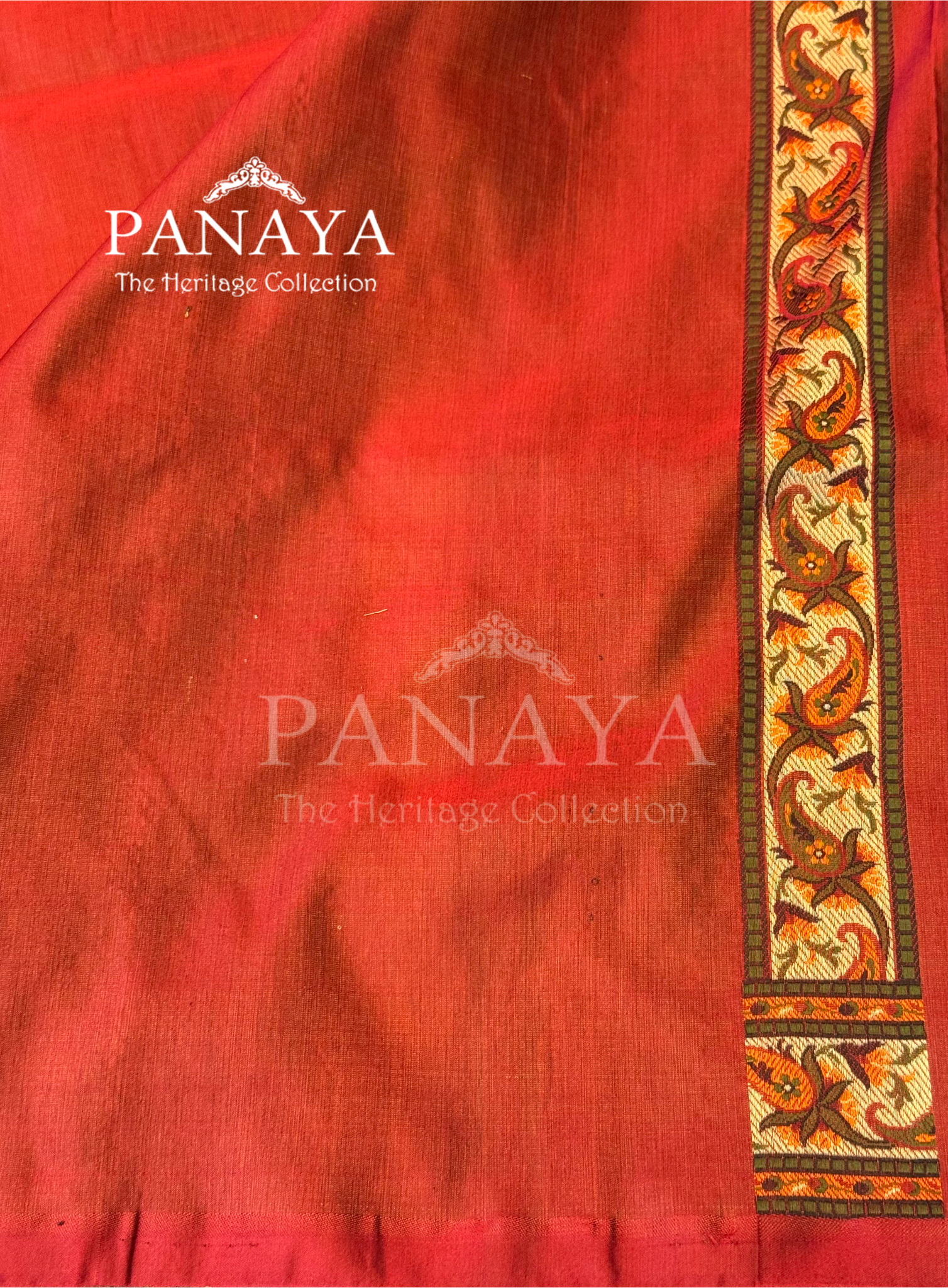 Saree Katan Silk None Paisely Jamewar Saree with banarasi Aanchal & Border with Multi Resham Work