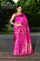 Saree Katan Silk Handwoven  with Meenedar Booti with Gold Zari with Banarasi Aanchal & Border
