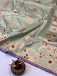 Saree Katan Silk with banarasi aanchal & Border with meenedar Boota Design