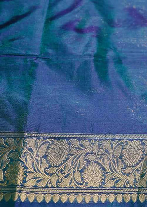 Peacock Color Katan Silk Saree