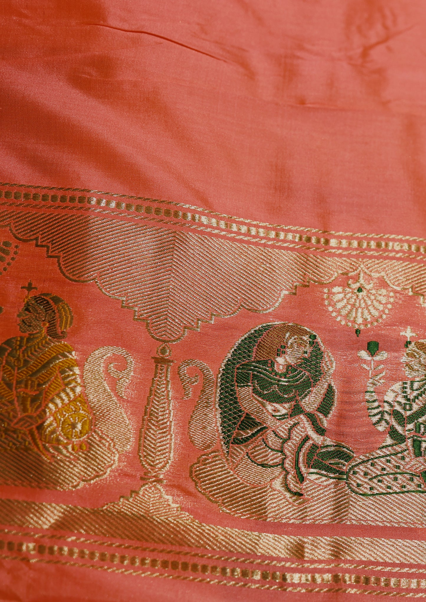 Pink Handwoven Kadwa Katan Pure Silk Saree - Panaya 