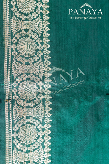 Handloom Katan Silk With Kuniya Banarasi Border Anchal