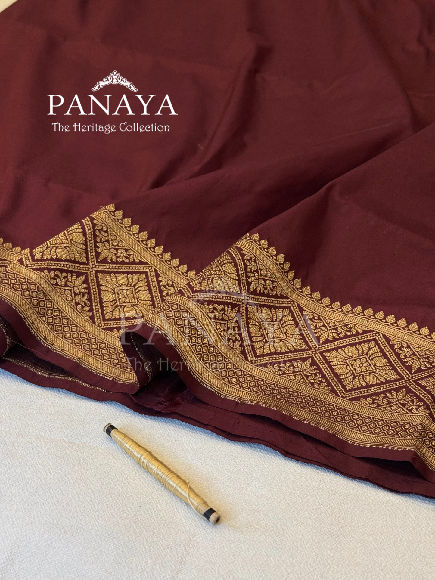 Saree Katan Silk Plain Saree with Banarasi Aanchal, Border