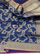 Saree Katan Silk with banarasi aanchal & Border with meenedar Jaal Design