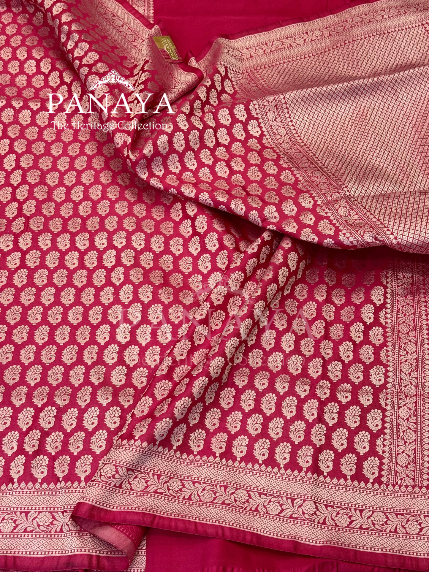 Saree Katan Silk Banarasi Aanchal Border with Resham silk Booti