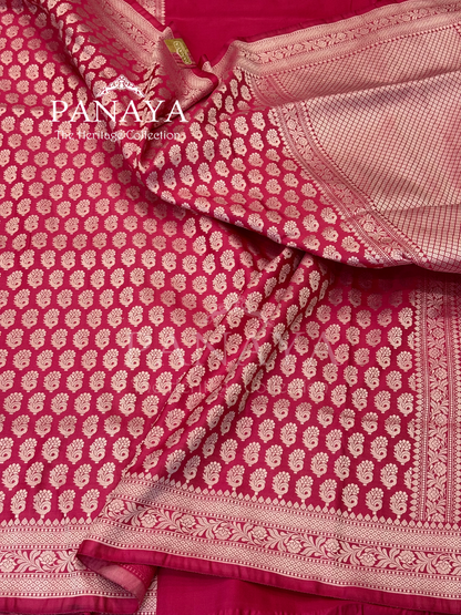 Saree Katan Silk Banarasi Aanchal Border with Resham silk Booti