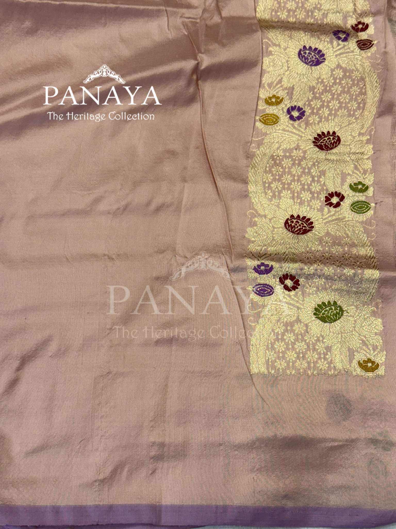 Saree Katan Silk with banarasi aanchal & Border with meenedar Boota Design