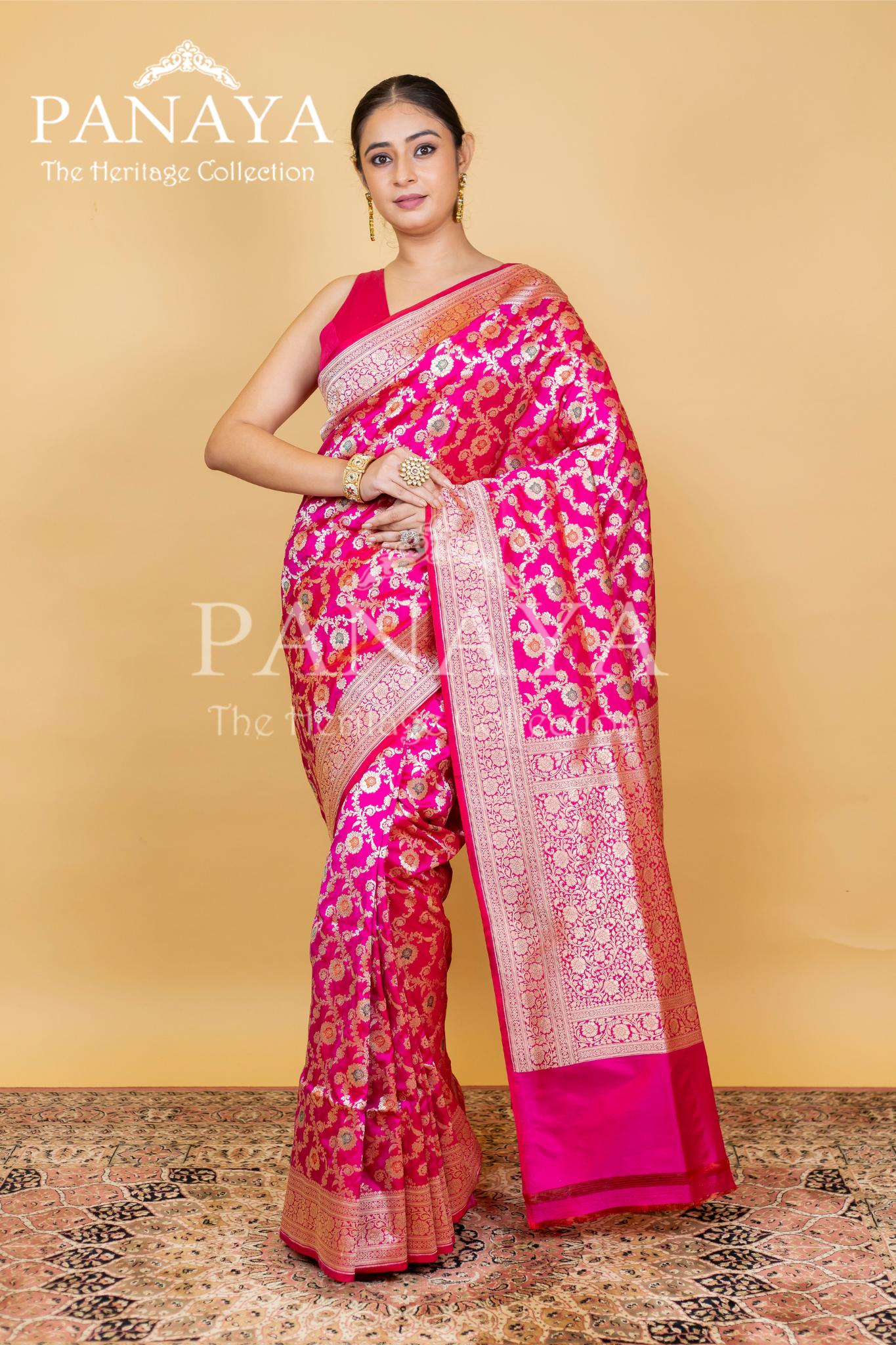 Zaal Work With Meenakari Pattern