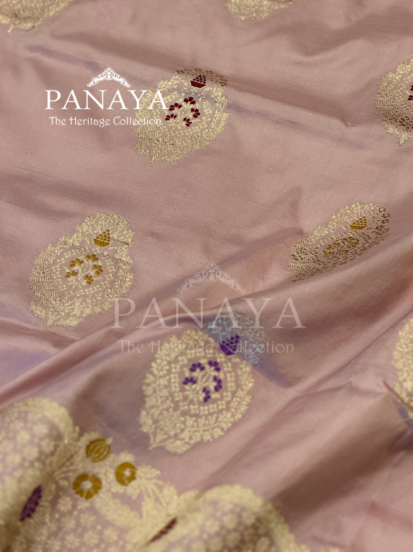 Saree Katan Silk with banarasi aanchal & Border with meenedar Boota Design