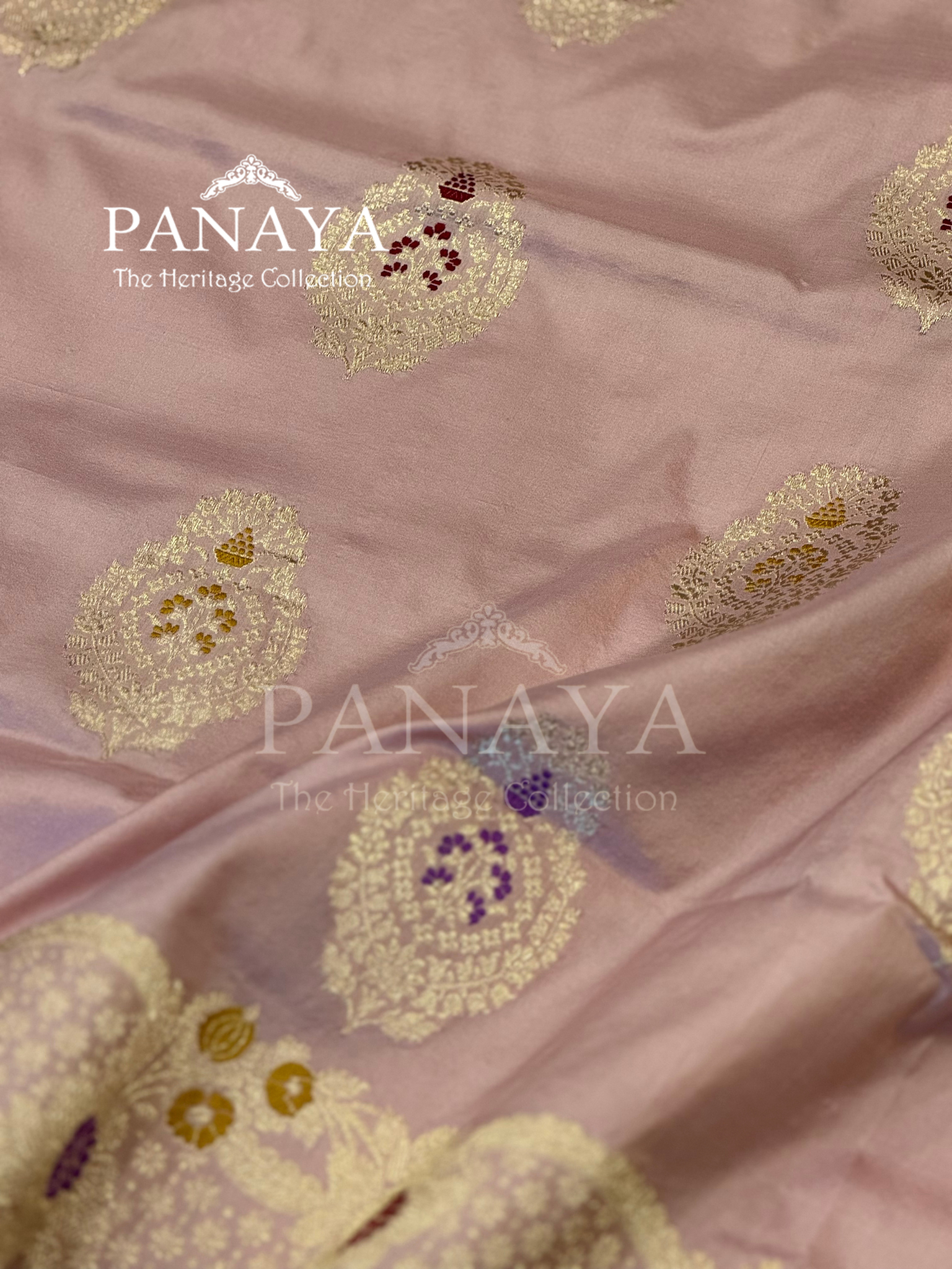 Saree Katan Silk with banarasi aanchal & Border with meenedar Boota Design