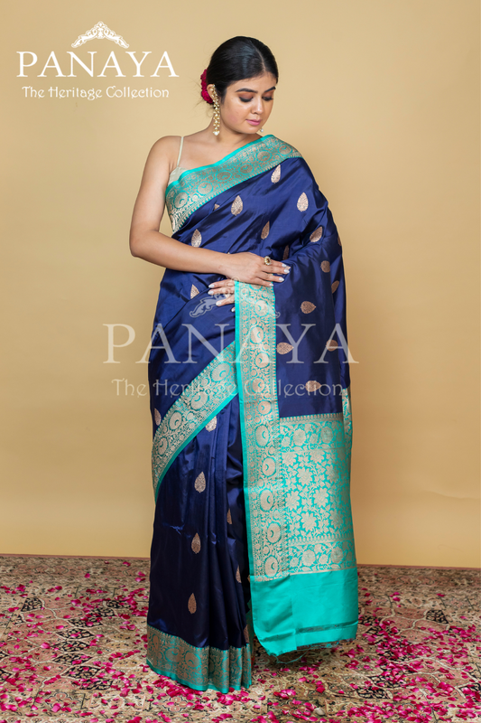 Katan Silk Kadwa Weave Handloom Silk