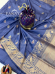 Saree Katan Silk with banarasi aanchal & Border with meenedar Booti Design