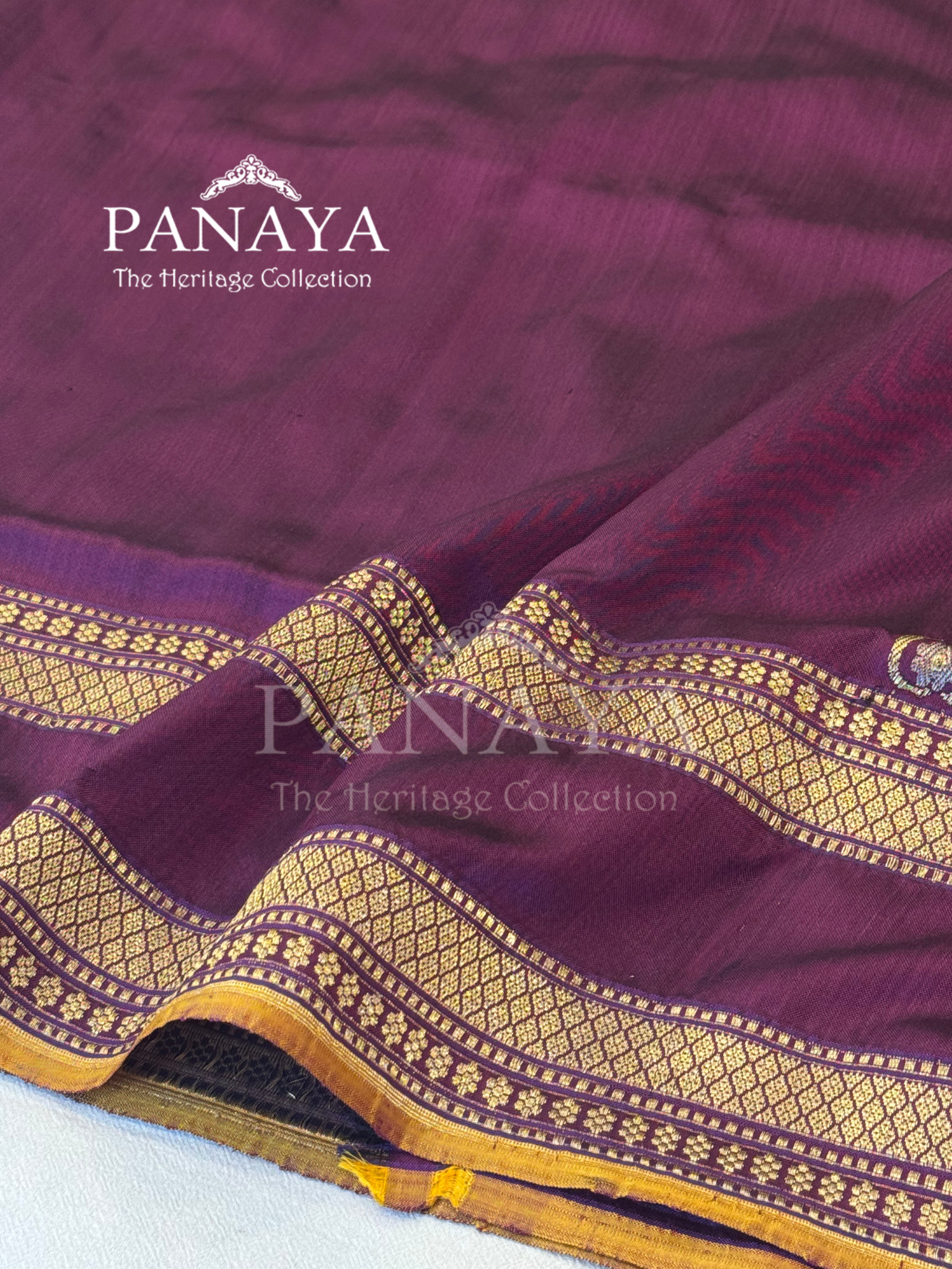 Saree Katan Silk Plain Saree with Banarasi Aanchal, Border & Nice Konia