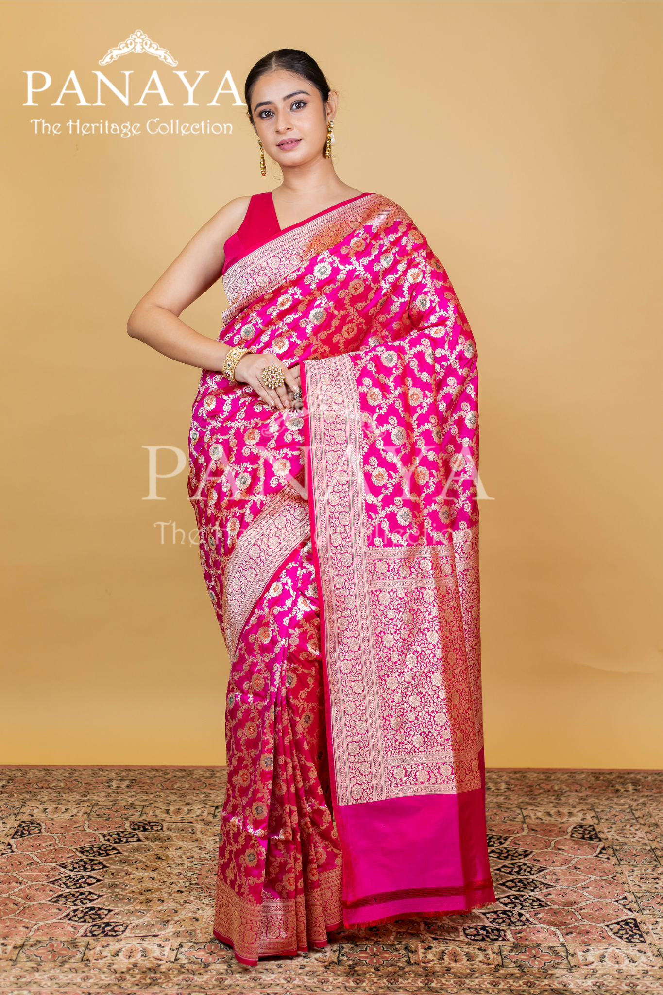 Zaal Work With Meenakari Pattern