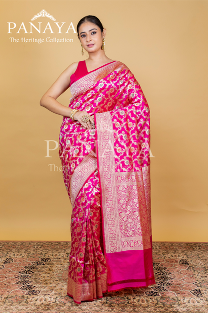 Zaal Work With Meenakari Pattern