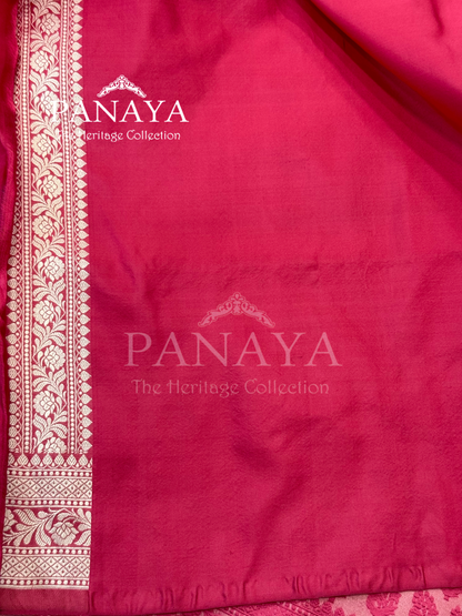 Saree Katan Silk Banarasi Aanchal Border with Resham silk Booti