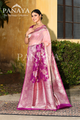 Saree Katan Silk & Organza Silk Half Half Jaal & Booti Design Handwoven with Banrasi Aanchal & Border