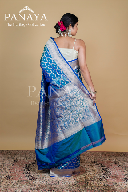 Katan Silk Zaal Design With Sona Rupa Work With Banarasi Border And Anchal