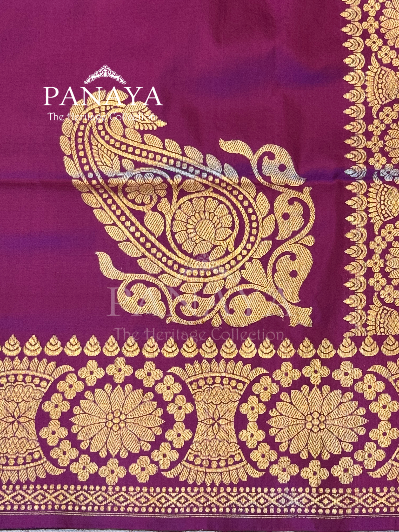 Saree Katan Silk Plain Saree with Banarasi Aanchal, Border & Nice Konia