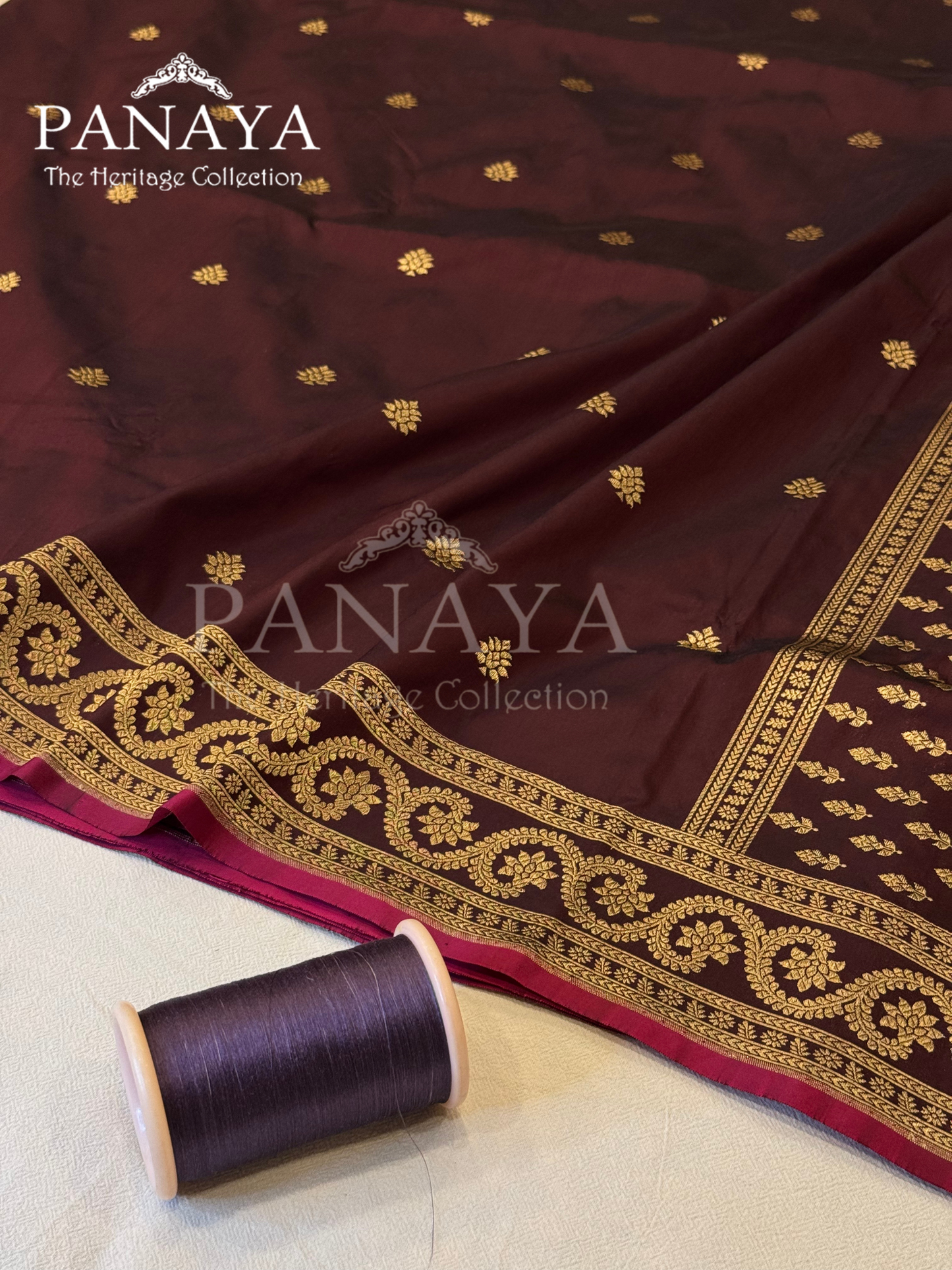 Saree Premium Handloom katan silk  with darbar anchal and zari gold border design