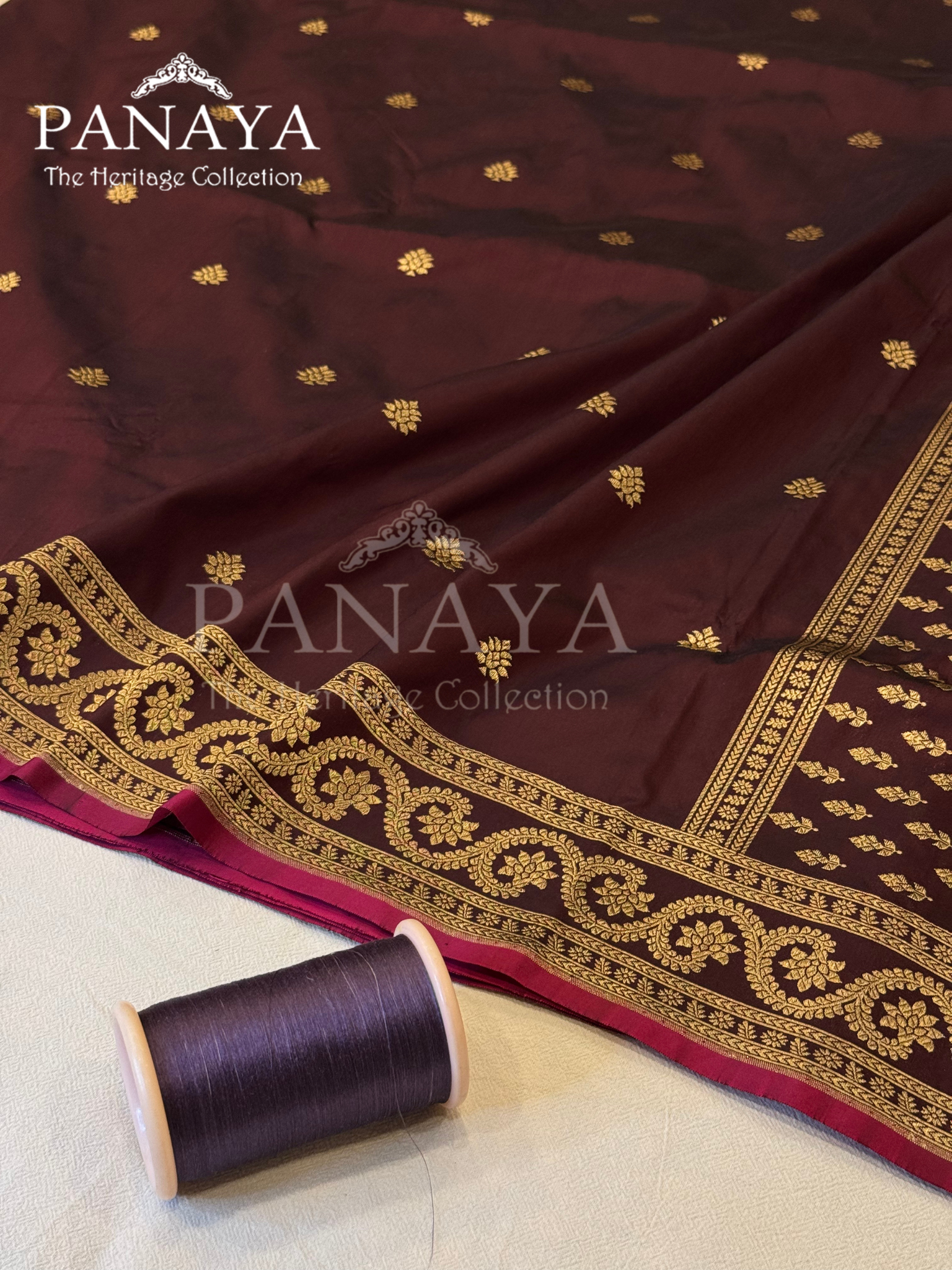 Saree Premium Handloom katan silk  with darbar anchal and zari gold border design