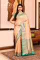 Saree Katan Silk with Contrast Banarasi Aanchal & Border with Gold Zari Boota Design