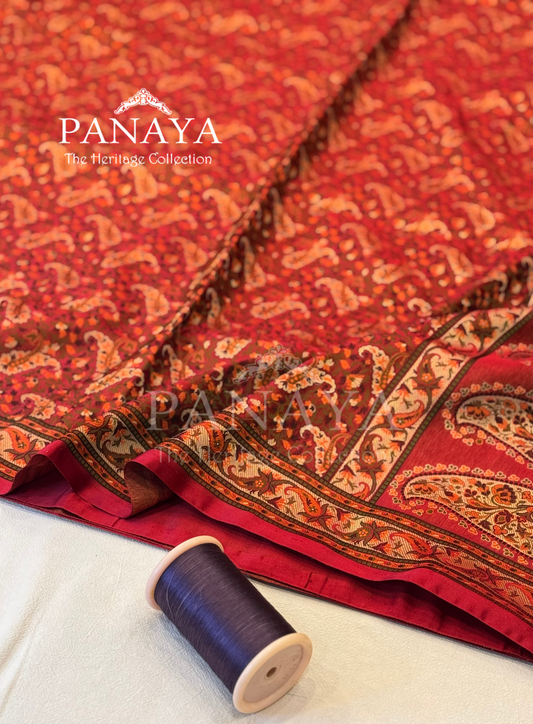 Saree Katan Silk None Paisely Jamewar Saree with banarasi Aanchal & Border with Multi Resham Work